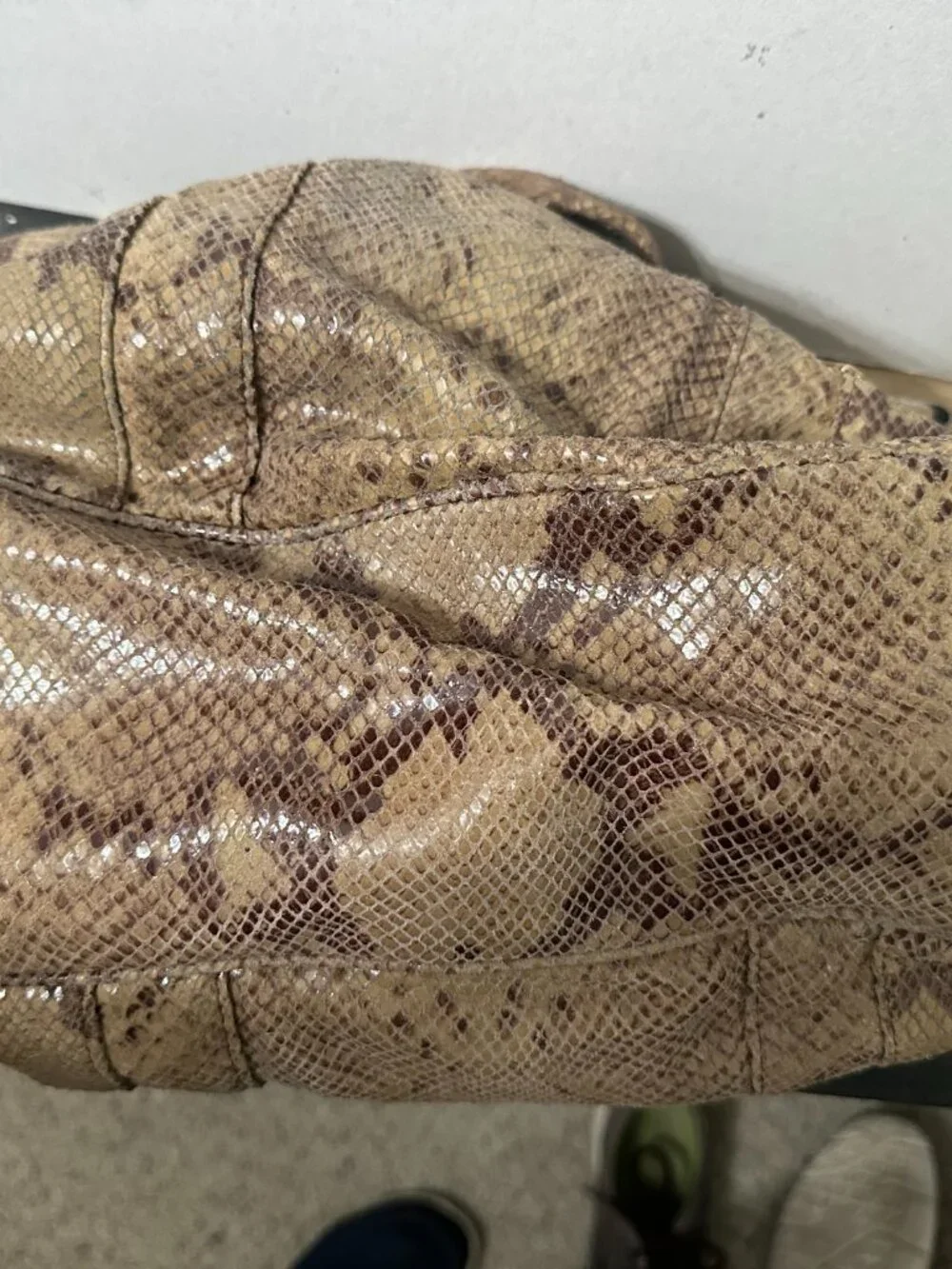 Michael Kors Python Embossed Leather Tote - Picture 3 of 8